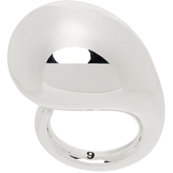  Bottega Veneta Silver Drop Ring 