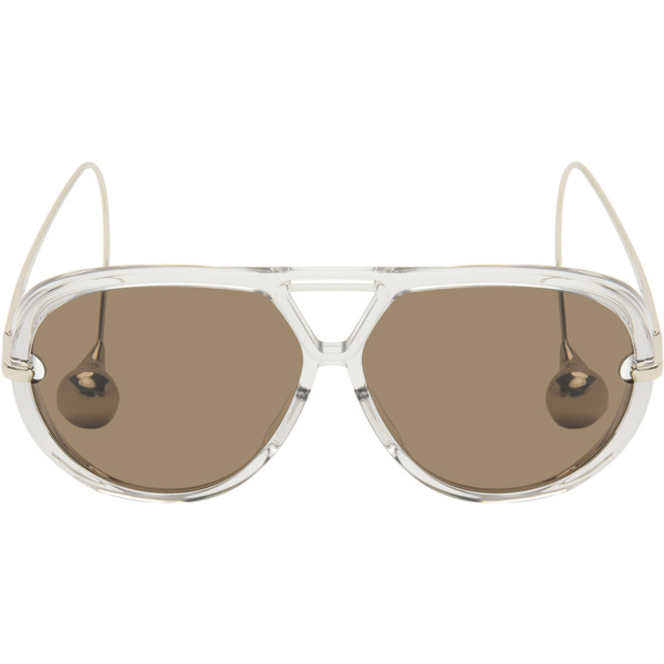  Bottega Veneta Transparent Drop Aviator Sunglasses 