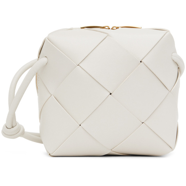  Bottega Veneta White Mini Cassette Camera Bag 
