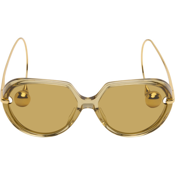  Bottega Veneta Yellow Drop Squared Sunglasses 