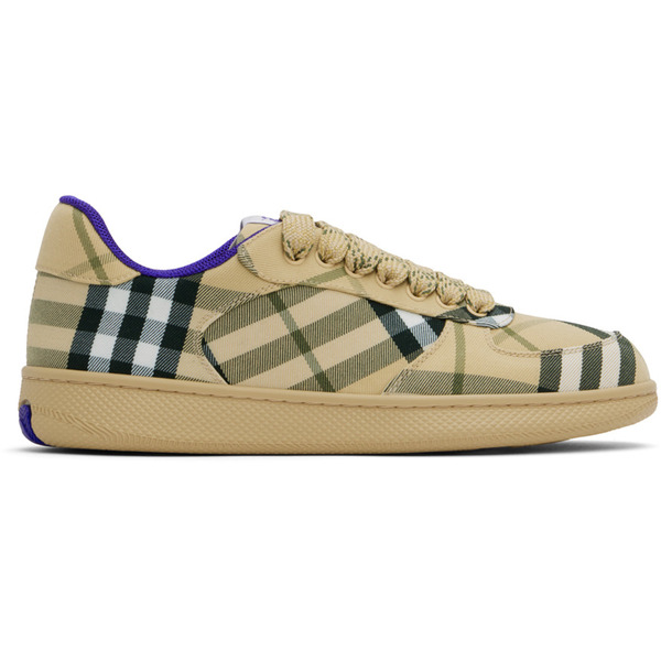  Burberry Beige Check Terrace Sneakers 