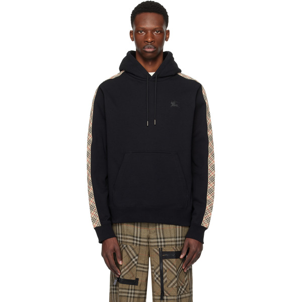  Burberry Black Check Tape Hoodie 