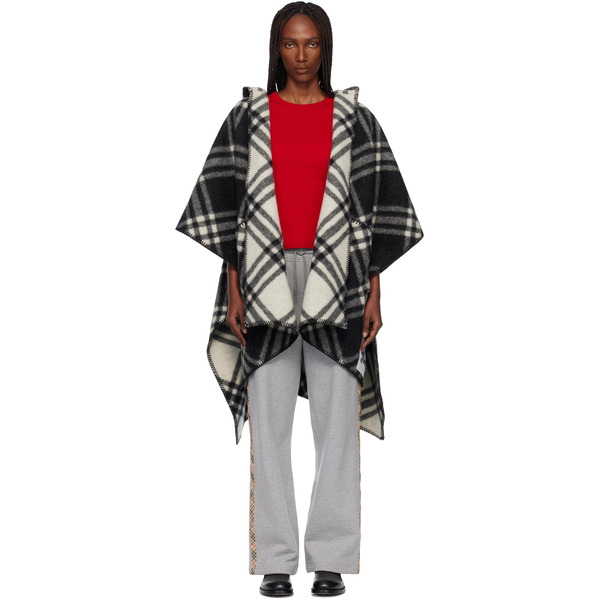 Burberry Black Check Wool Reversible Cape 