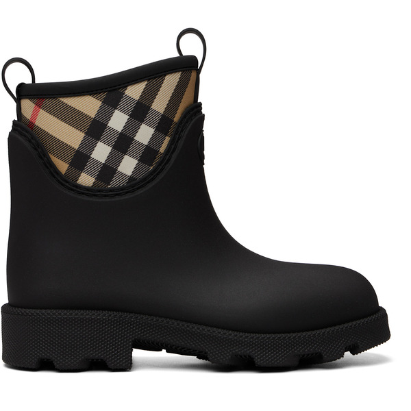  Burberry Black Rubber Marsh Stamp Low Boots​ 