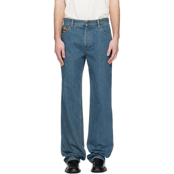  Burberry Blue Check Pocket Jeans 