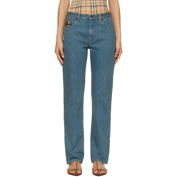  Burberry Blue Mid-rise Straight Jeans 