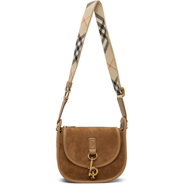  Burberry Brown Mini B Clip Messenger Bag 