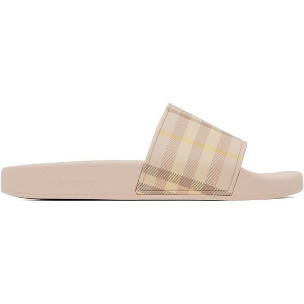  Burberry Pink Check Pool Slides 