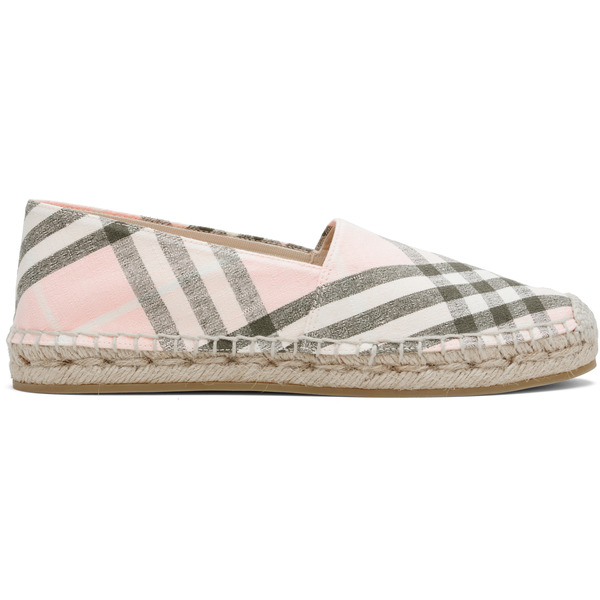  Burberry Pink & Khaki Check Mews Espadrilles​ 