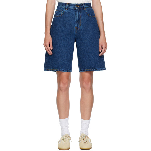  Carhartt Work In Progress Blue Brandon Denim Shorts 