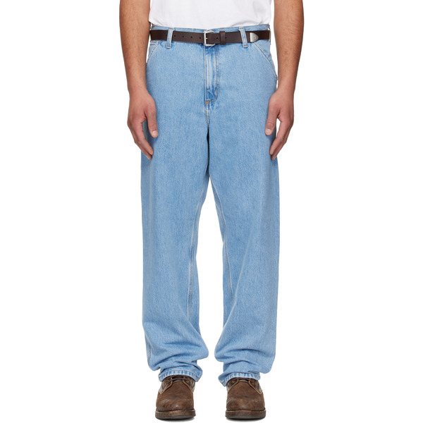  Carhartt Work In Progress Blue Single Knee Jeans 