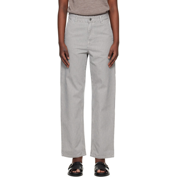  Carhartt Work In Progress Gray Mercer Stripe Jeans 