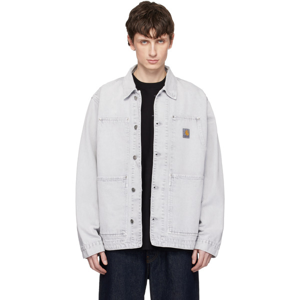  Carhartt Work In Progress Gray Og Double Front Denim Jacket 