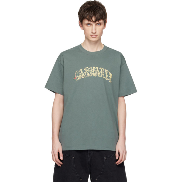  Carhartt Work In Progress Green Monogram T-shirt 