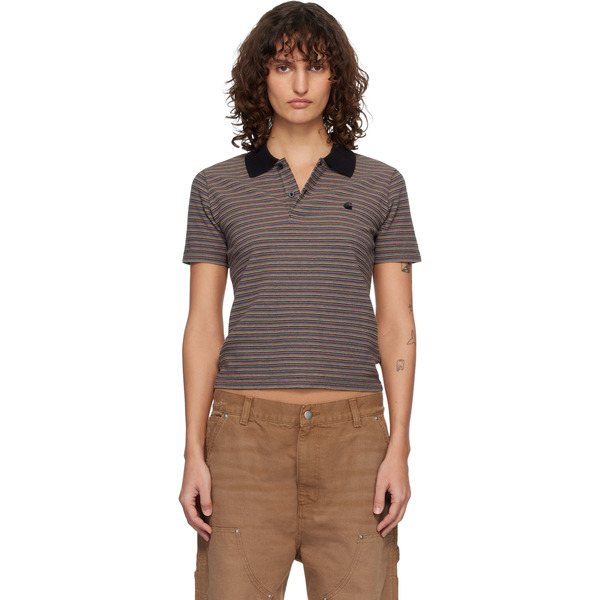  Carhartt Work In Progress Multicolor Short Sleeve Dion Stripe Polo 