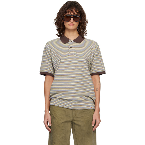  Carhartt Work In Progress Multicolor Short Sleeve Dion Stripe Polo 