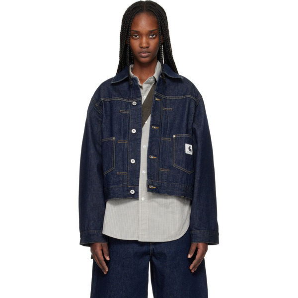  Carhartt Work In Progress Navy Belmar Denim Jacket 