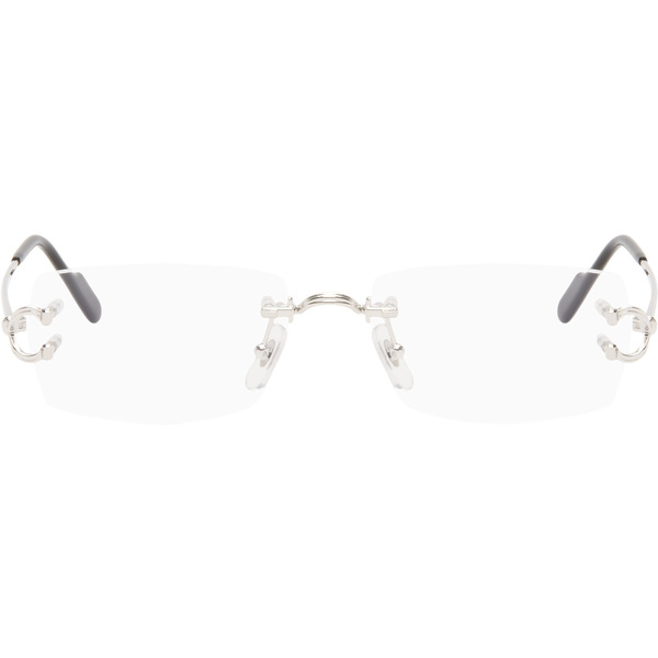  Cartier Silver 'signature C De Cartier' Glasses 