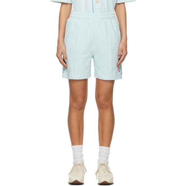  Casablanca Blue Monogram Towelling Shorts 