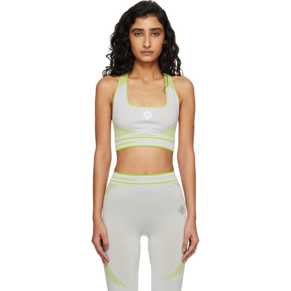  Casablanca Gray & Green Seamless Bralette 
