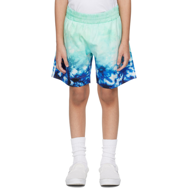  Casablanca Kids Blue Surf Lotus Shorts 