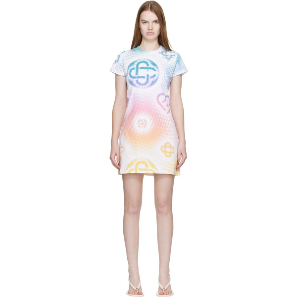  Casablanca Multicolor Halftone Logo T‑shirt Minidress 