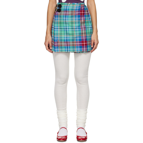  Charles Jeffrey Loverboy Blue Kilt Miniskirt 
