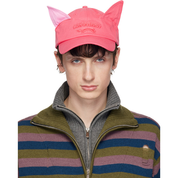  Charles Jeffrey Loverboy Pink Colour Block Ears Cap 