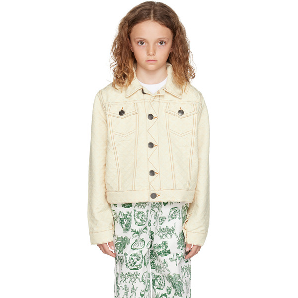  Charles Jeffrey Loverboy Ssense Exclusive Kids Beige Denim Jacket 