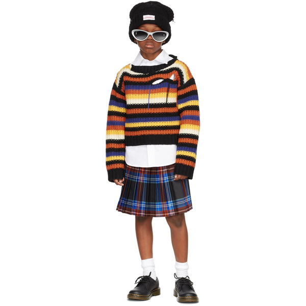  Charles Jeffrey Loverboy Ssense Exclusive Kids Multicolor Slash Stripe Sweater 