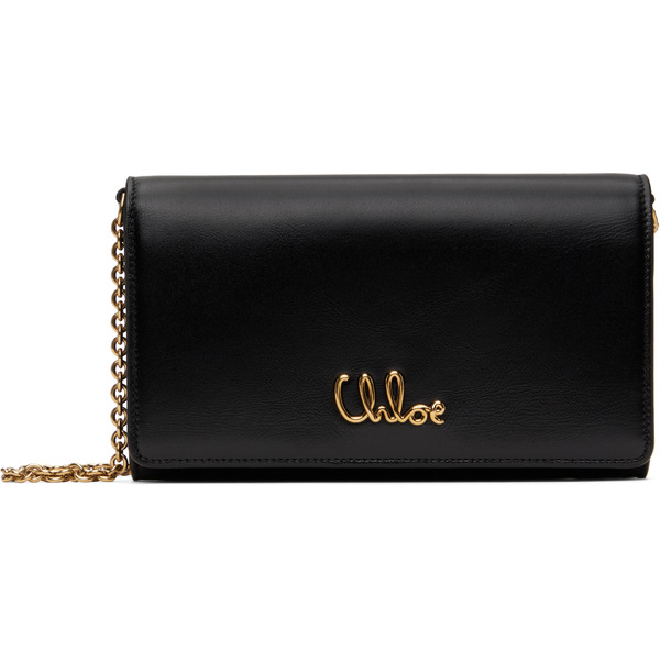  Chloé Black 'chloé Iconic Flap Wallet On Chain' Bag 