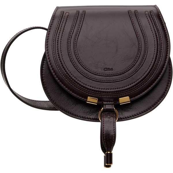  Chloé Burgundy Small Marcie Saddle Bag 