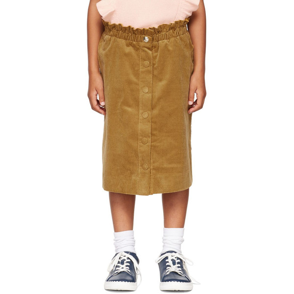  Chloé Kids Yellow Corduroy Maxi Skirt 