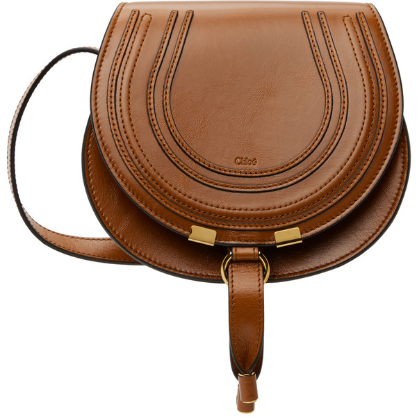  Chloé Tan Small Shiny Marcie Saddle Bag 