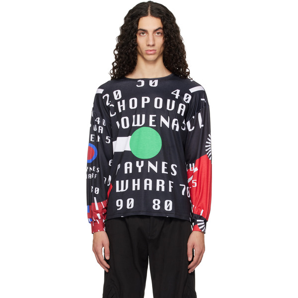  Chopova Lowena Black Cl Speedometer Oversized Jersey T-shirt 