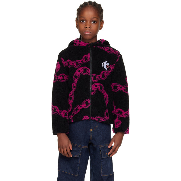  Chopova Lowena Kids Black & Pink Charm Party Fleece Jacket 