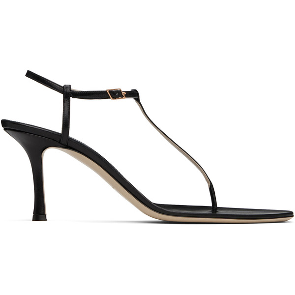  Christen Black 75mm Mono Strap Heeled Sandals 