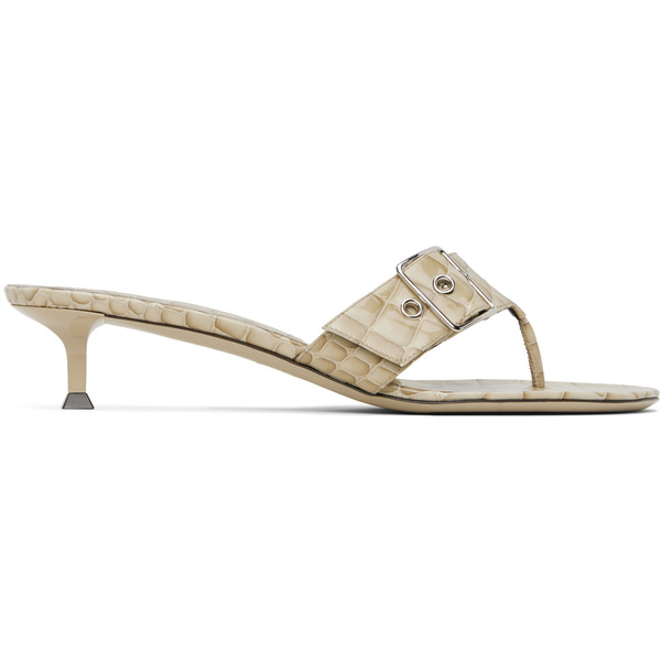  Christen Ssense Exclusive Beige 35mm Helix Kitten Heeled Sandals 