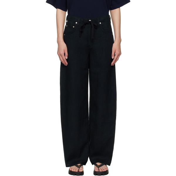  Citizens Of Humanity Black Brynn Linen Trousers 