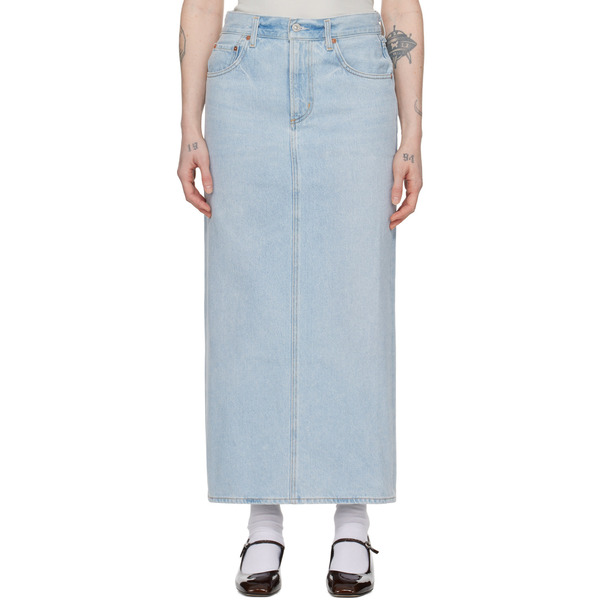  Citizens Of Humanity Blue Verona Denim Maxi Skirt 