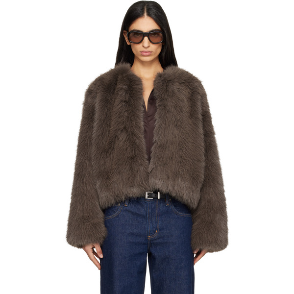  Citizens Of Humanity Brown Esme Faux-fur Jacket 