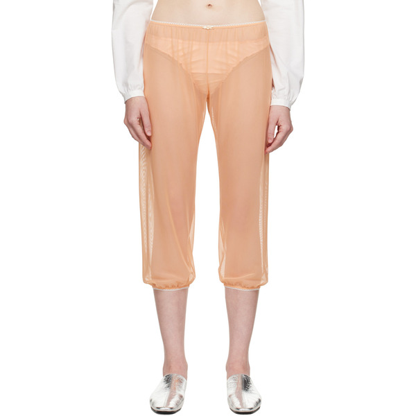  Colleen Allen Orange Stretch Tulle Sleep Capri Trousers 