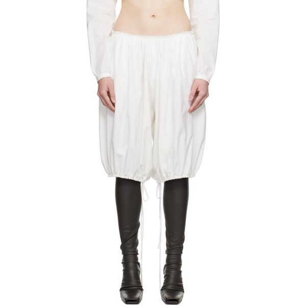  Colleen Allen White Cotton Gathered Bloomers 