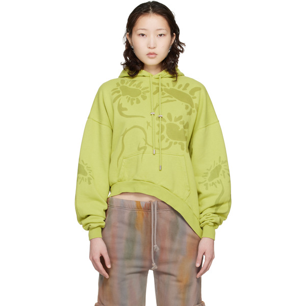  Collina Strada Green Wave Hem Hoodie 
