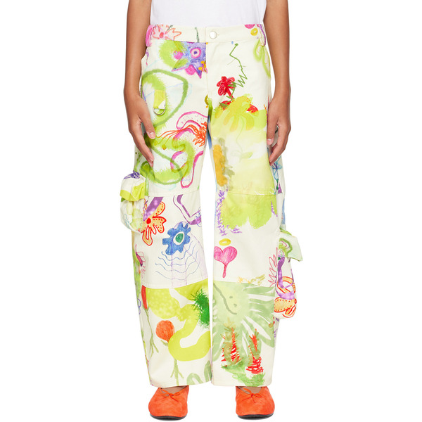  Collina Strada Kids Multicolor Garden Denim Cargo Pants 