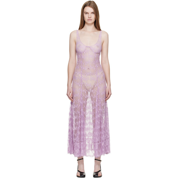  Collina Strada Purple Pamela Midi Dress 