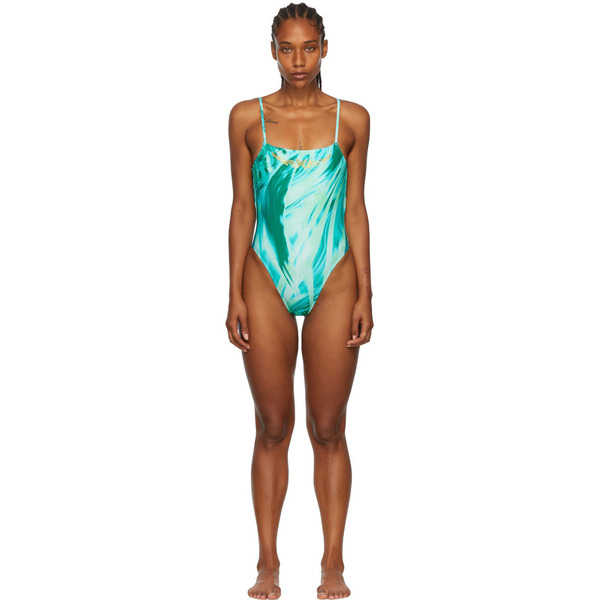  Collina Strada Ssense Exclusive Blue Nylon One-piece Swimsuit 