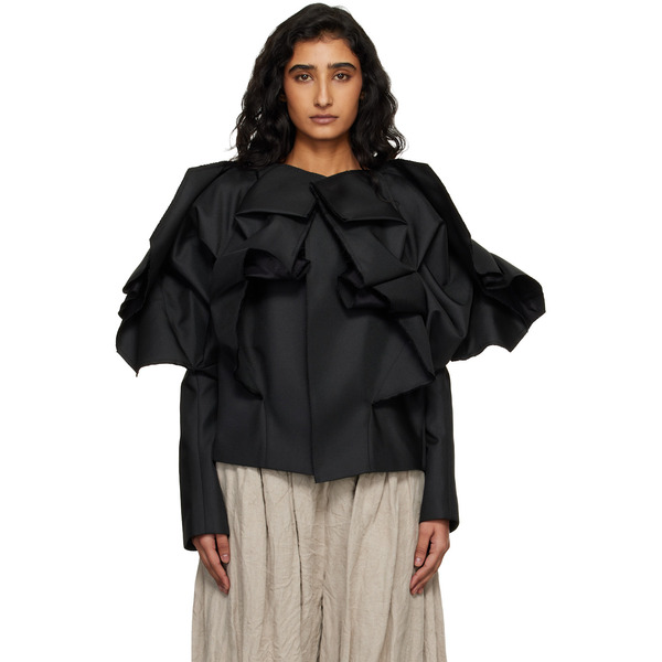  Comme Des Garçons Black Ruffled Jacket 