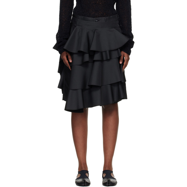  Comme Des Garçons Comme Des Garçons Black Twill Drape Shorts 