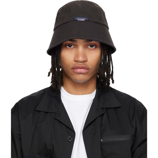  Comme Des Garçons Homme Brown Garment Dyed Oxford Bucket Hat 